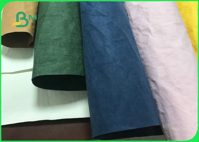0.3mm 0.55mm 0.8mm Durable Colorful Washable Paper Fabric For Storage Bags 