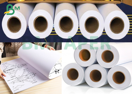 กระดาษปอนด์วิศวกรรม 30&quot; X 500 ฟุต 2 ม้วนต่อกล่อง กระดาษปอนด์สีขาวขุ่น 20 ปอนด์
