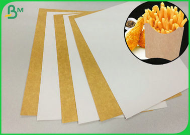 ด้านเดียวเคลือบ 250g 325g กระดาษคราฟท์สีขาวด้านหลังสำหรับทำ French Fries Box