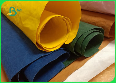 กระดาษคราฟท์สีเหลืองสีชมพูไฟเบอร์ไม่สามารถล้างทำความสะอาดได้ในขนาดม้วน 150 ซม. * 110 หลา