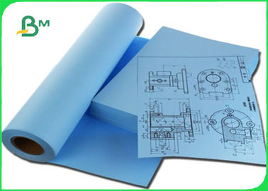 80gsm Inkjet CAD Plotter Paper Roll Double Side Blue สำหรับภาพที่ชัดเจน