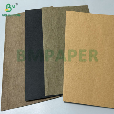0.3mm 0.55mm 150cm ความกว้าง สีน้ําตาล รูขุมขนผ้า Kraft ล้างก่อน สําหรับกระเป๋าถือ