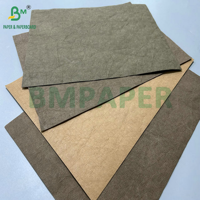 0.3mm 0.55mm 150cm ความกว้าง สีน้ําตาล รูขุมขนผ้า Kraft ล้างก่อน สําหรับกระเป๋าถือ