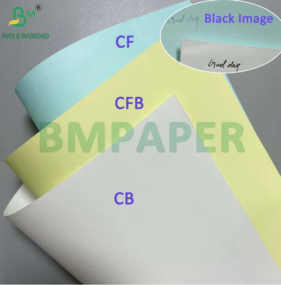 75gm กระดาษ NCR สีขาว สีชมพู ไม่มีคาร์บอน สําหรับใบส่ง 8.5' x 14' ภาพดํา