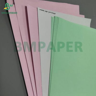 75gm กระดาษ NCR สีขาว สีชมพู ไม่มีคาร์บอน สําหรับใบส่ง 8.5' x 14' ภาพดํา