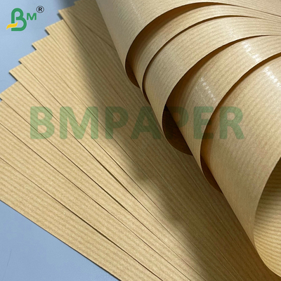 60 กรัม สีน้ําตาล สายสับ Kraft Gift Wrap จุดจบกระจ่างด้านเดียว ความทนทานสูง