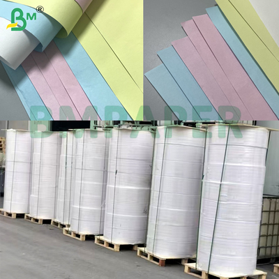 55gsm ภาพว่างสีขาว / สีฟ้า กระดาษไร้คาร์บอน รอลล์และแผ่นสําหรับการพิมพ์ใบเสร็จ NCR CB / CF / CFB