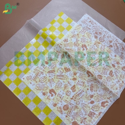 30g 33g Single Sided Food Grade Wax Coated White Wrapping Paper For Hamburger Wrappers