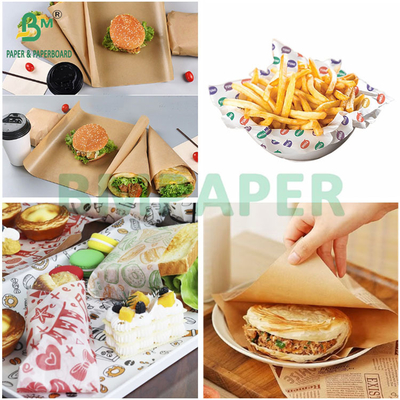 Anti-grease 35GSM 40GSM Oilproof Paper Kit 5 Kit 7 for Sandwich Packaging