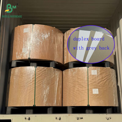 250 กรัม 300 กรัม กระดาษดินเคลือบ Duplex Board สีเทา หลังสําหรับแพคเกจ 27.25x28 นิ้ว