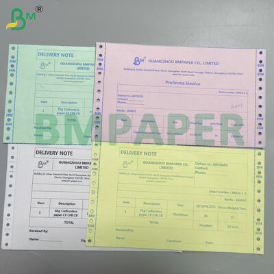 ด้านบน กลาง ด้านล่าง กระดาษไร้คาร์บอน 48 - 80 gsm การพิมพ์ดิจิตอล