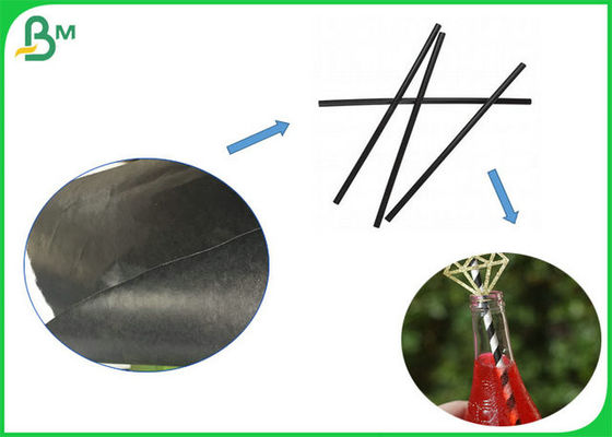 60gsm 120gsm สีดำฟางอาหารเกรดกระดาษม้วนด้วย FSC อนุมัติ FDA กระดาษย่อยสลายได้