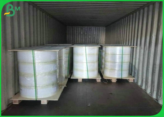 756mm 781mm 2 ด้านกระดาษเคลือบเงา 50gr Woodfree Paper Roll สำหรับการพิมพ์คู่มือผลิตภัณฑ์