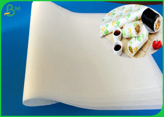 35gsm Biodegradable และเป็นมิตรกับสิ่งแวดล้อม MG Hamburger สีขาวอาหารเกรด Roll กระดาษสำหรับห่อแซนวิชและซูชิ